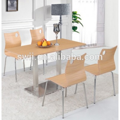 Wooden dining room table wood restaurant table wood and steel furniture