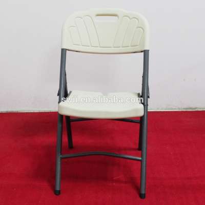 Comfortable metal legs plastic HDPE folding chair for garden outdoor