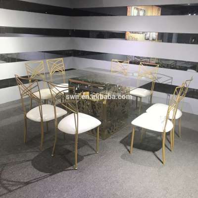 Luxury Fancy White and Gold Rental Wedding Chair for Events