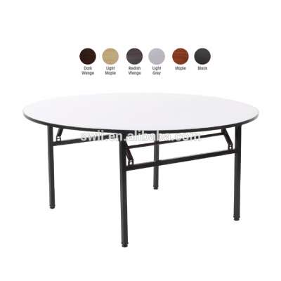 Durable modern hot sale 6ft round wedding banquet PVC folding dining tables