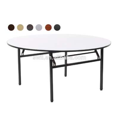 Durable Cheap Price Hotel Folding Used Round Plywood PVC Folding Banquet Table for Sale