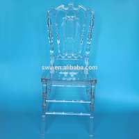 Clear transparent crystal resin royal high back wedding chair