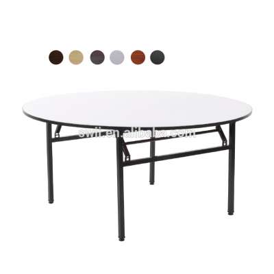 SWII Hotel Folding Round Wooden Banquet Table Wholesale