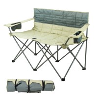 Tianye Outdoor double  portable folding bench garden relax  foldable camping chair bench with armrest